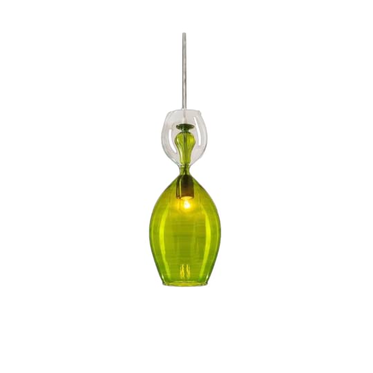 Modern Green Glass Pendant Lights for Dining Room, Kitchen Island & Living Room Ceiling | Stylish Hanging Light Fixture for Home Decor | Perfect for Farmhouse, Industrial & Contemporary Interior Design
