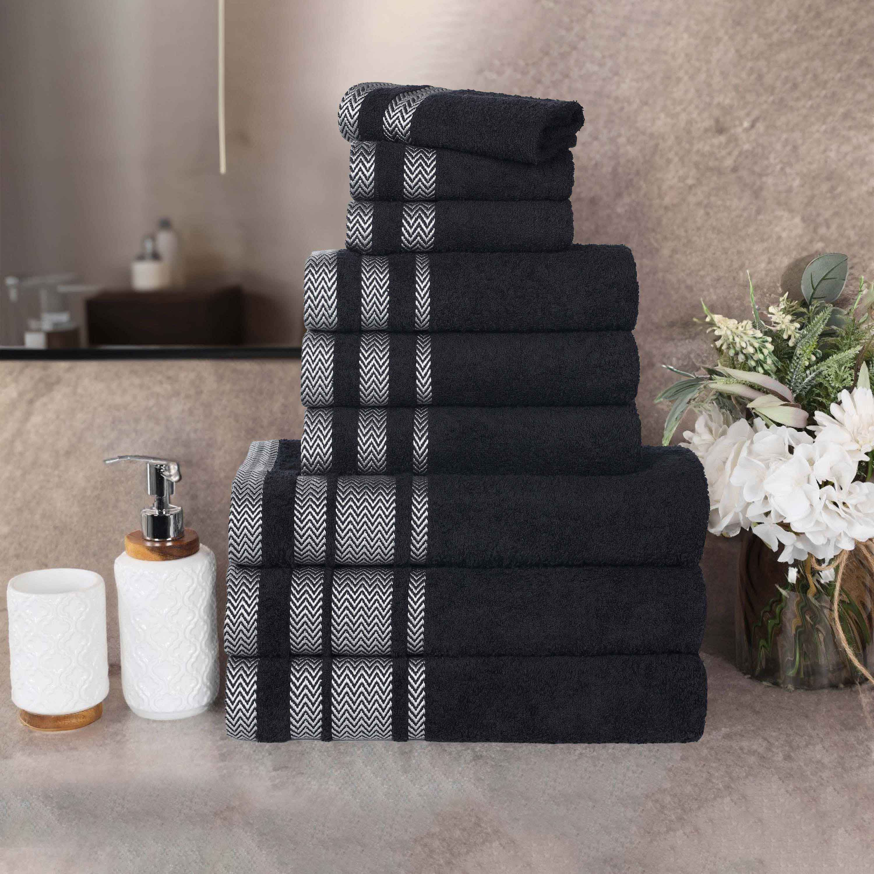 Premium 9-Piece Cotton Towel Set - Medium Weight, Soft & Absorbent Bath Towels for Spa, Gym, and Everyday Use - Hays Brand