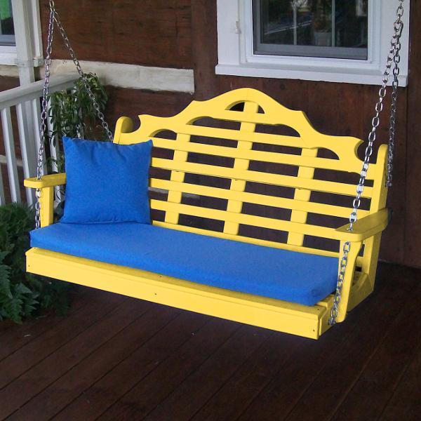 Eco-Friendly Recycled Plastic Marlboro Porch Swing - Durable Outdoor Hanging Chair for Patio, Garden, or Backyard Relaxation