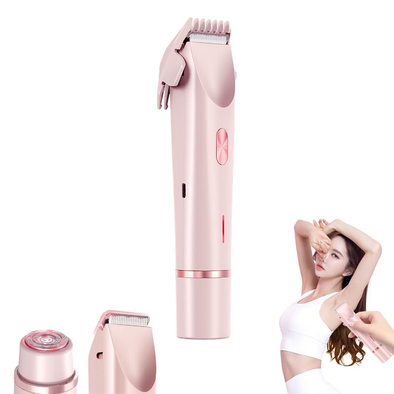 Women's Electric Dual Head Shaver - 2 in 1 Body & Facial Hair Remover, Wet & Dry Bikini Trimmer for Smooth Skin, Perfect for Travel, Gym & Daily Grooming Routine