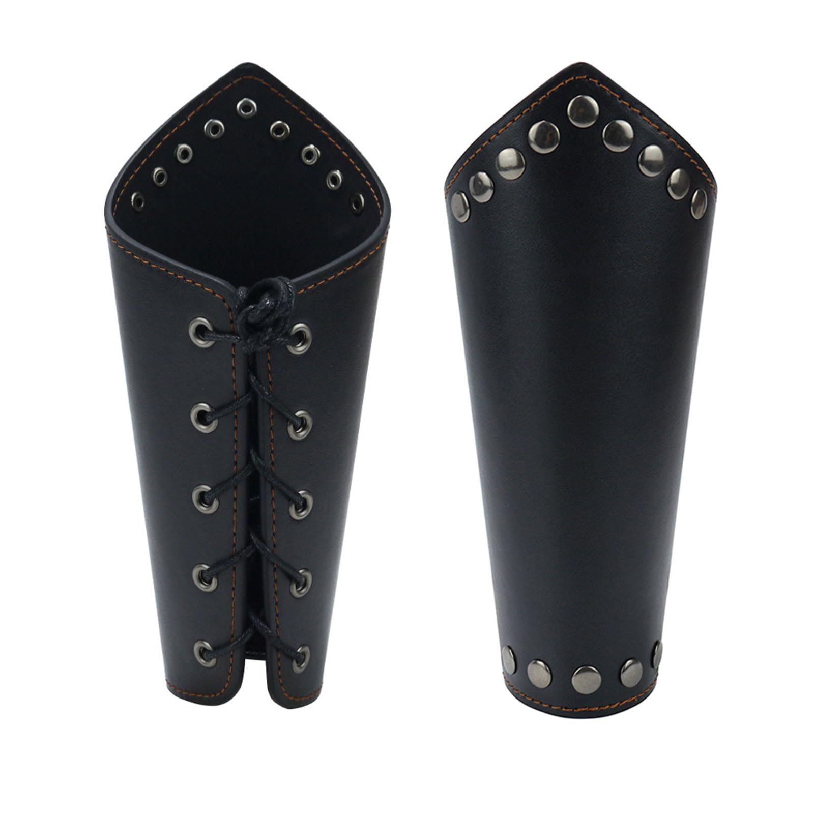 2 Pcs PU Leather Buckle Arm Bracers - Medieval Wristband Armor Cuffs for Cosplay, LARP, Renaissance Fairs & Christmas Gifts