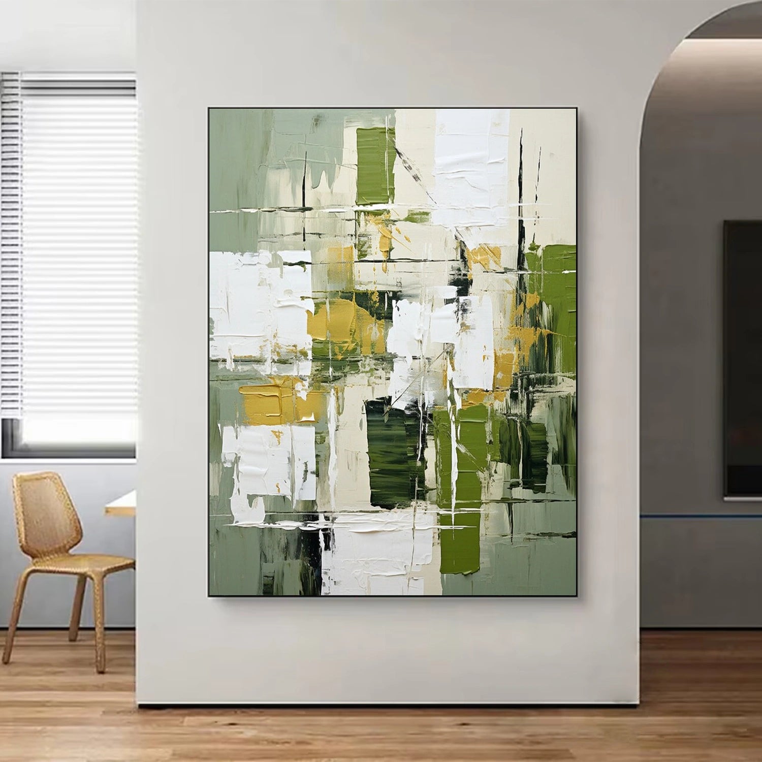 Blue & Green Abstract Wall Art Canvas Print #BG104 - Modern Home Decor for Living Room, Bedroom & Office