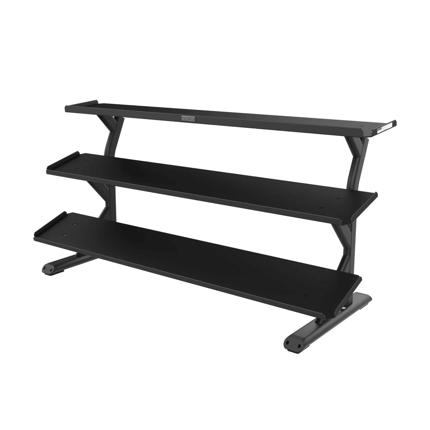 Precor Vitality Series 3-Tier 15-Pair Flat Tray Dumbbell Rack (VBR 6805) - Heavy Duty Home Gym Equipment for Weight Training & Strength Workouts