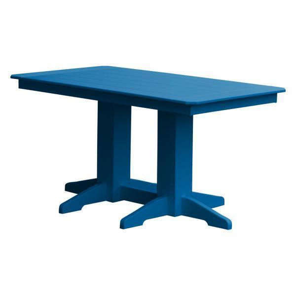 Eco-Friendly Recycled Plastic Rectangular Dining Table - Sustainable Outdoor/Indoor Furniture for Patio, Garden & Small Space Dining
