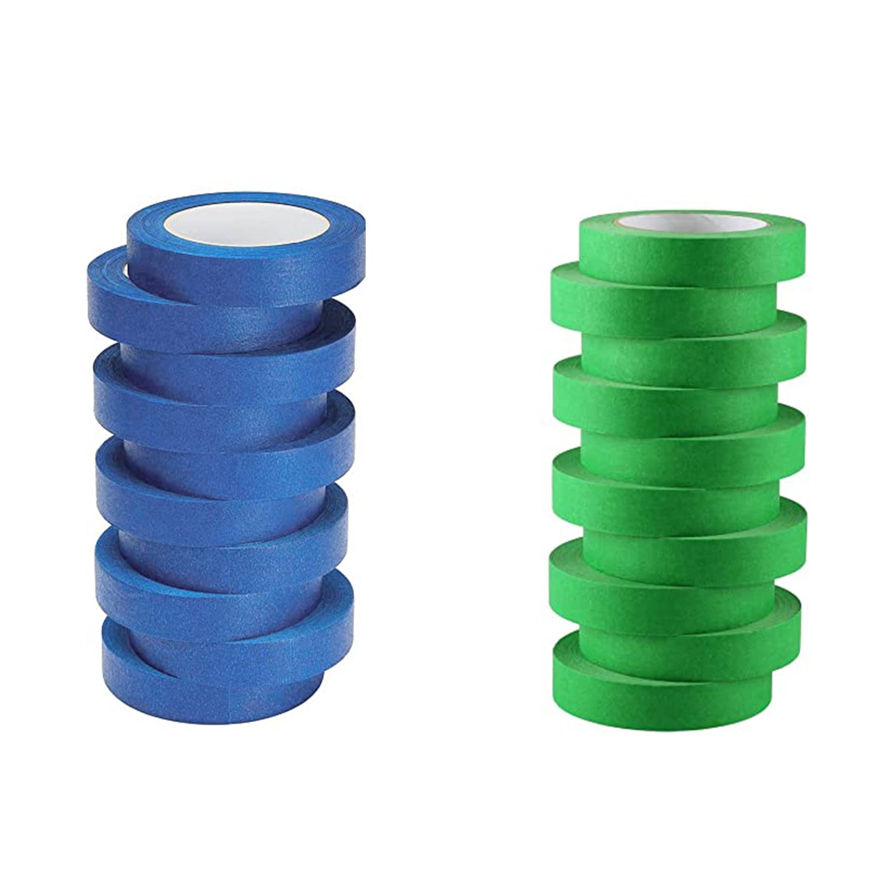 Lichamp 10-Piece Blue & Green Painters Tape Set - 1 Inch Wide for Home Painting, DIY Projects, Wall Protection & Crafting