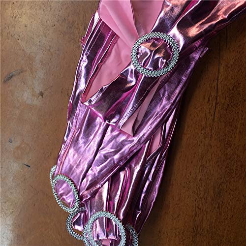 50pcs Metallic Gold Silver Coffee Black Spandex Lycra Chair Sashes - Decorative Chair Bands for Wedding, Party, Banquet & Event Decorations (Pink) - Perfect for Chair Covers, Table Runners & Venue Styling
