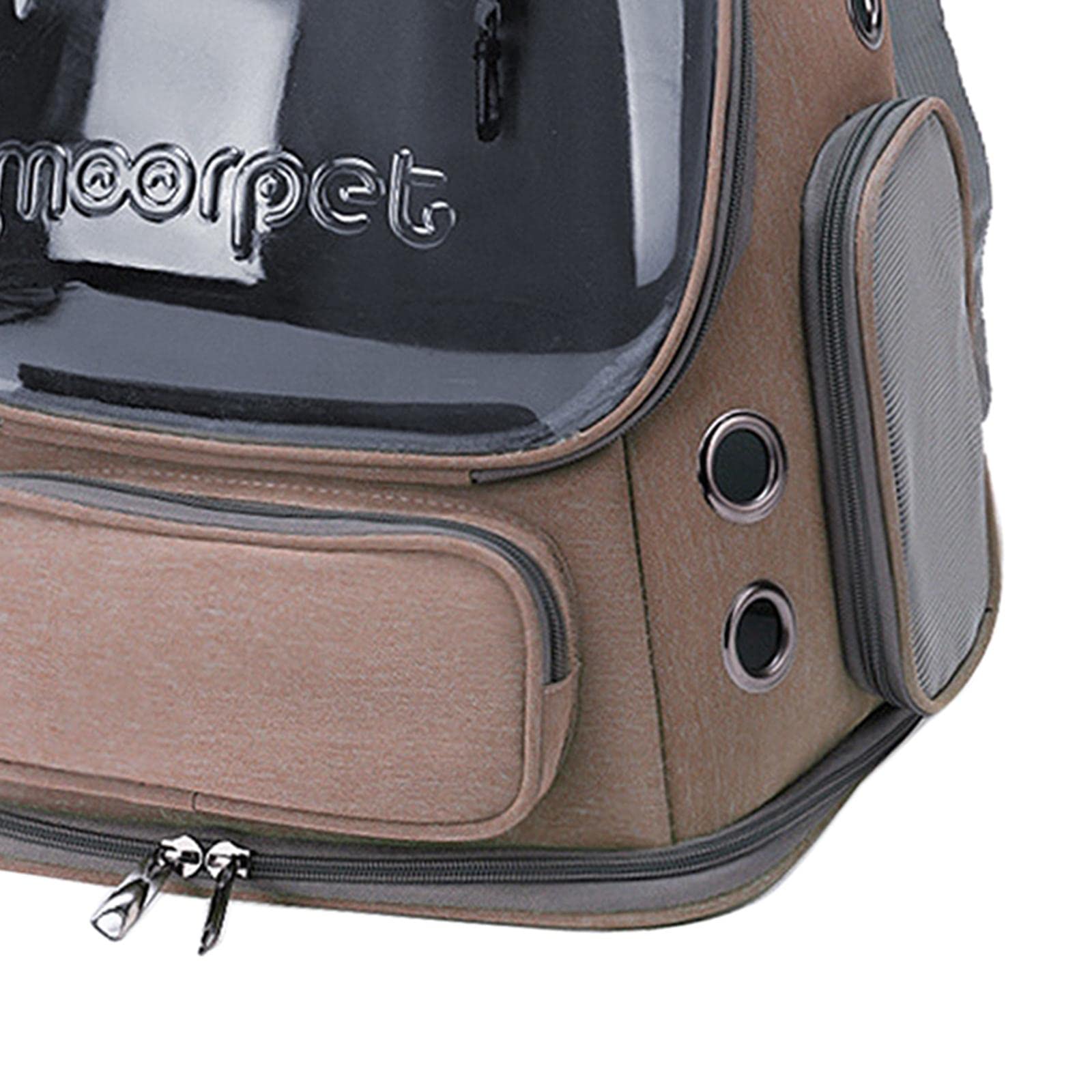 Enakshi Transparent Cat Carrier Backpack for Small Pets - Portable & Lightweight for Hiking, Travel, Vet Visits | Pet Supplies for Cats & Small Dogs | Durable Khaki Tote with Ventilation Windows