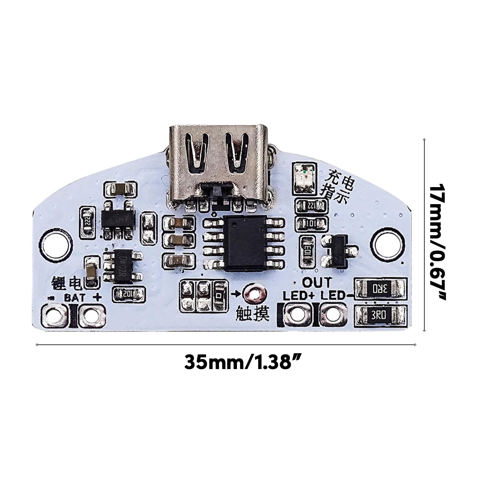 USB-C Touch Dimming Night Light - 3-Level Brightness Adjustable LED Table Lamp Circuit Board for Bedroom, Nursery, Office Desk Decor