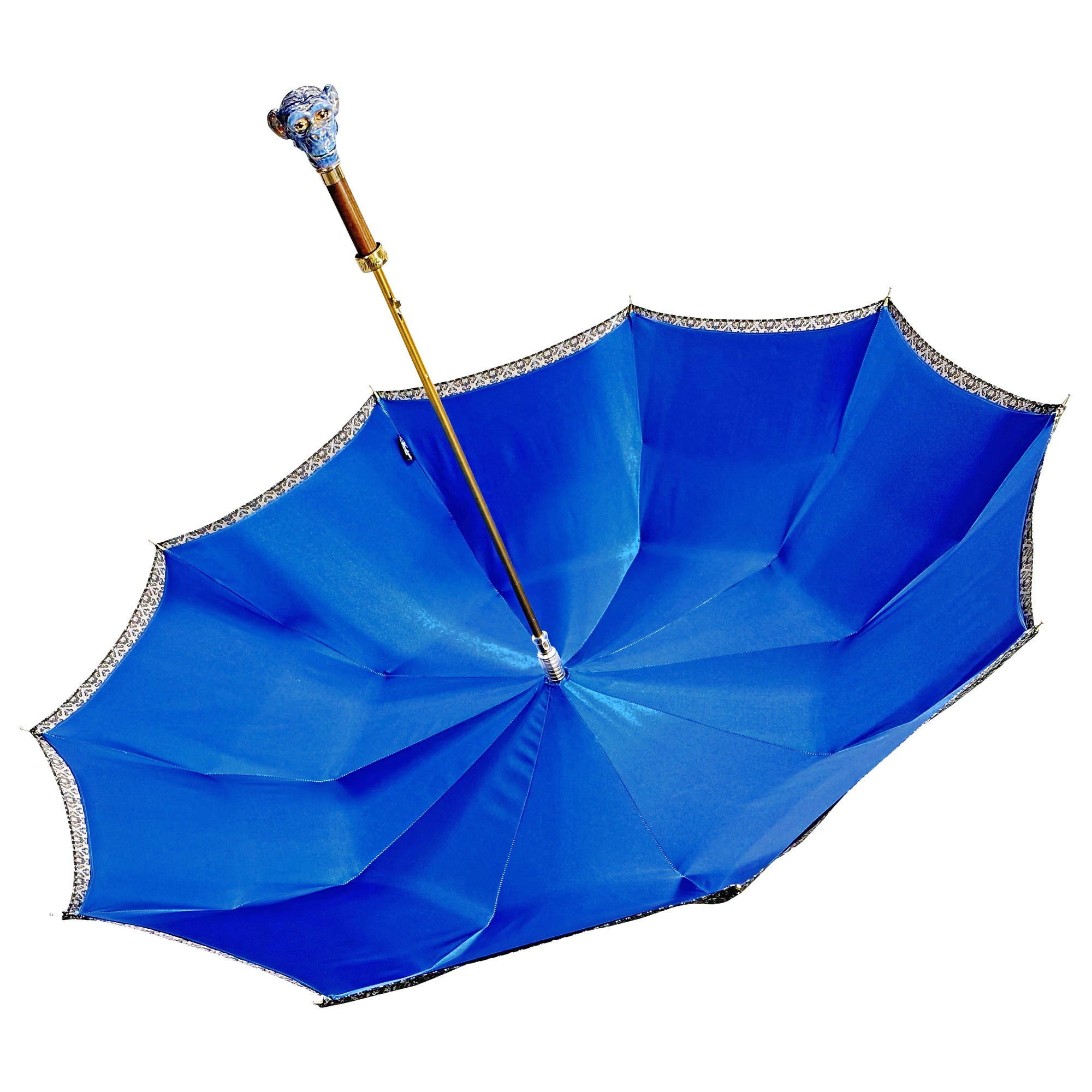Original Monkey Enamel Handle Handmade Umbrella - Stylish & Durable Rain Protection for Outdoor Adventures