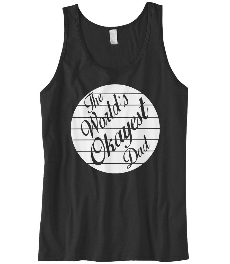 Cybertela Men's 'World's Okayest Dad' Funny Sarcastic Tank Top - Perfect for Father's Day, BBQ Parties & Casual Summer Wear