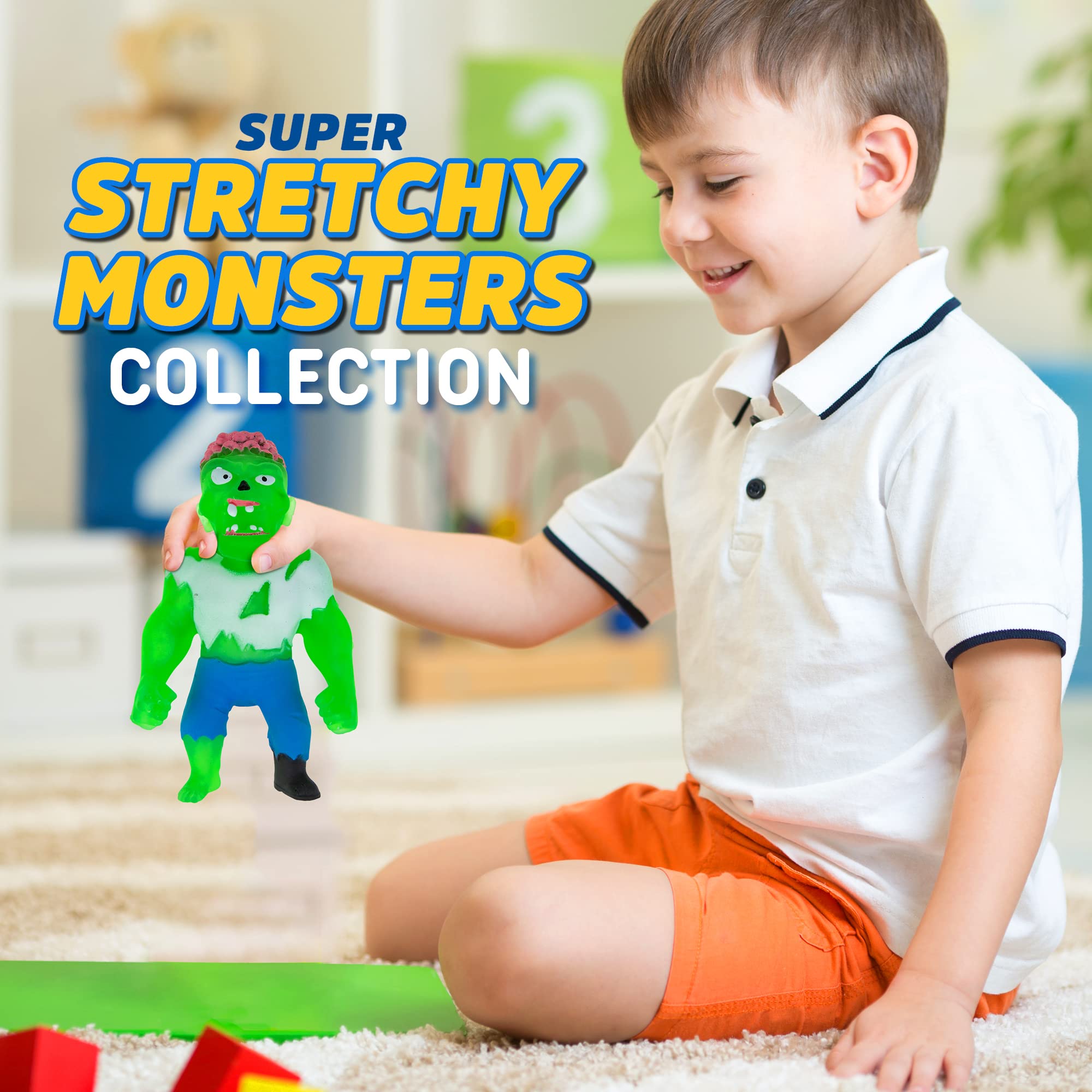 Monster Flex Stretchy Toys for Kids - 14 Unique Spooky Stretch Monsters Sensory Fidget Stress Relief Toys for Boys & Girls | Perfect for Birthday Gifts, Party Favors, Classroom Rewards & Anxiety Relief | Series 2 Reptile Man Edition