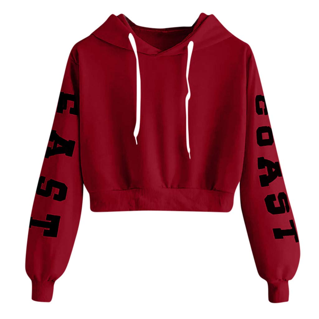 HUANKD Women's Long Sleeve Letter Print Hoodie Sweatshirt - Casual Pullover Top for Women - Perfect for Fall, Winter, Gym & Streetwear Fashion