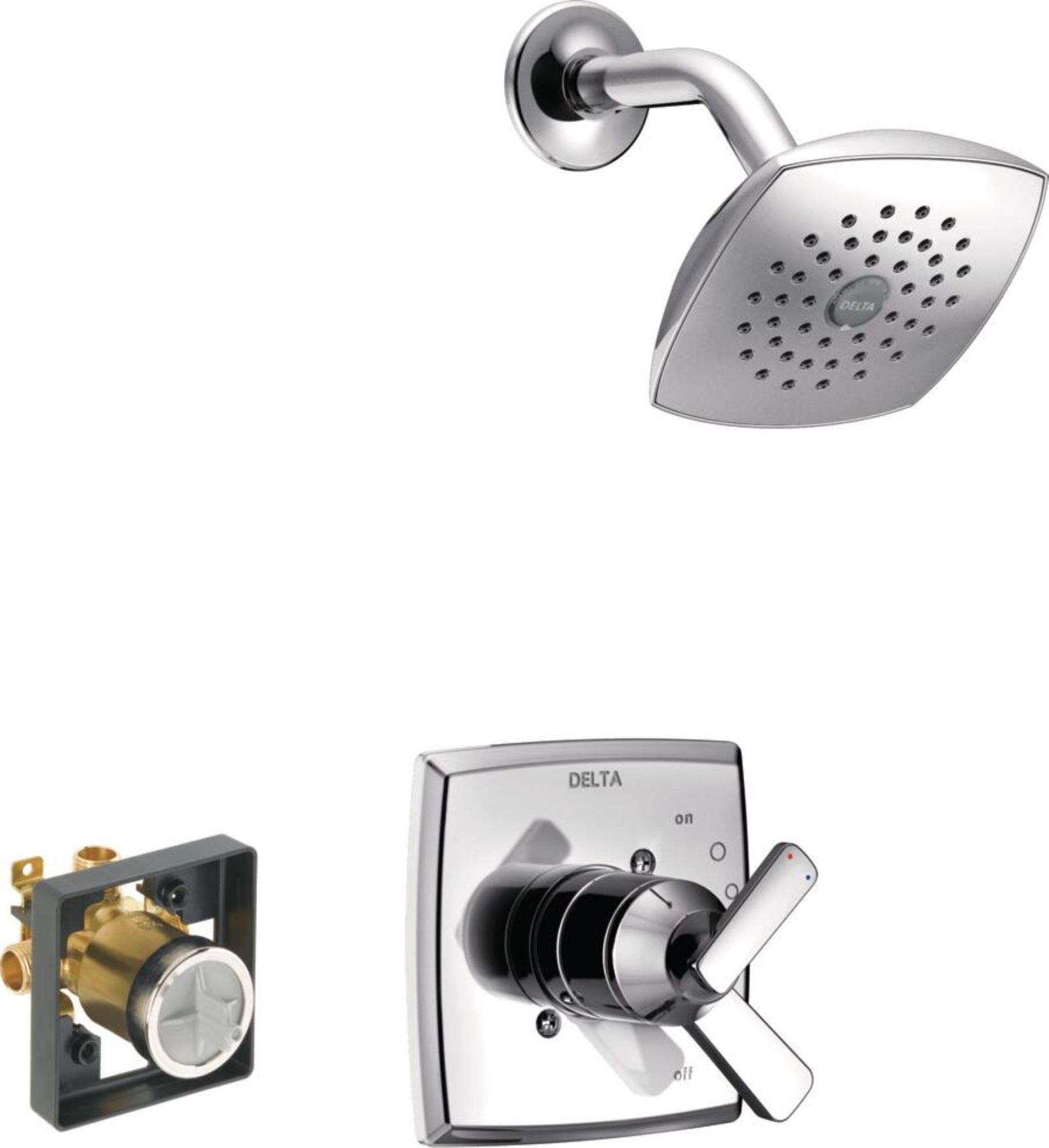 Ashlyn 17 Series Dual-Handle Shower Faucet Set - Chrome Finish T17264 with Single-Spray Touch-Clean Shower Head & Valve Included - Perfect for Bathroom Renovation & Modern Home Upgrade