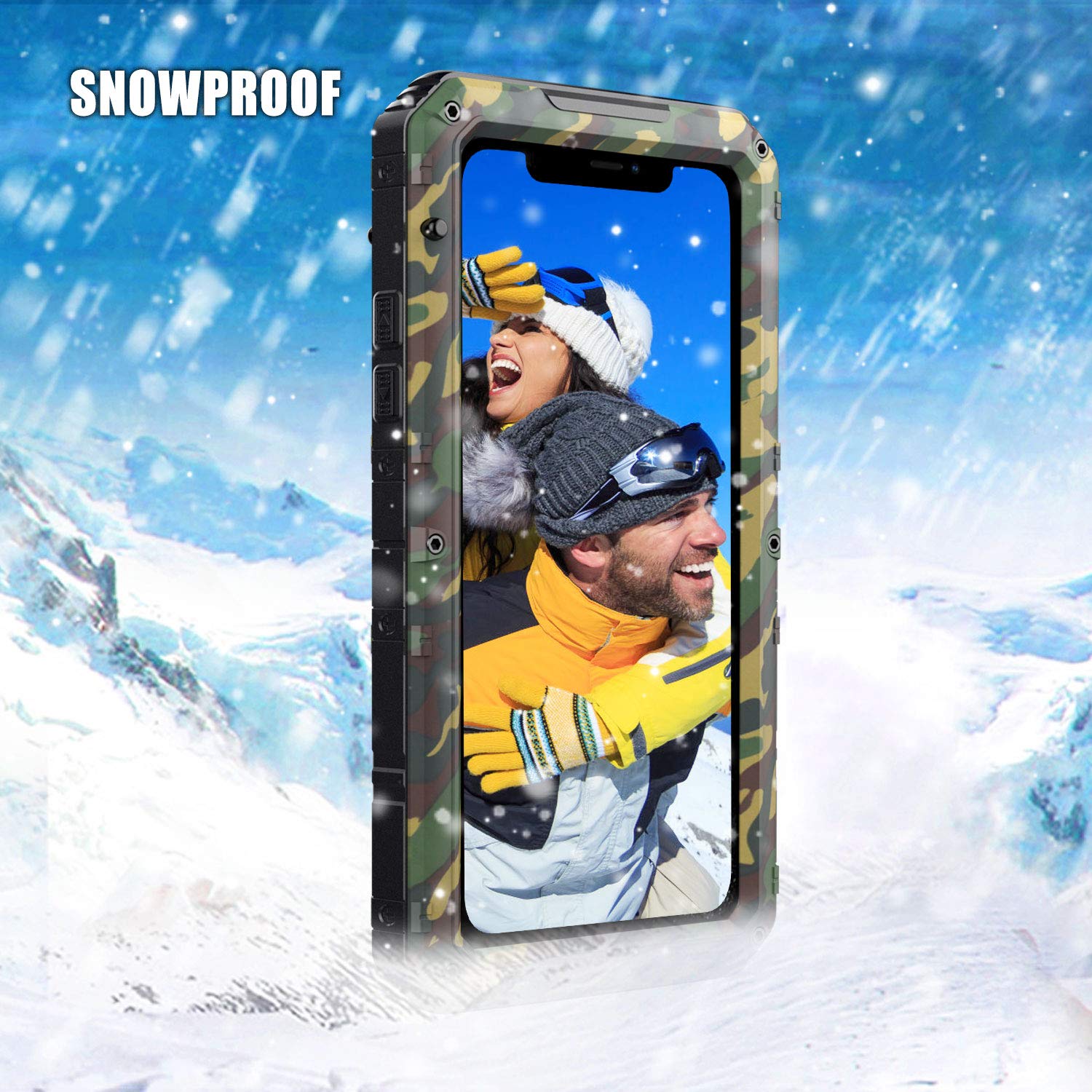Mitywah Heavy Duty Military Grade Waterproof Case for iPhone 11 Pro Max - Shockproof Full Body Protection with Built-in Screen Protector & Sturdy Metal Frame | Perfect for Outdoor Adventures, Hiking, and Extreme Sports (Camouflage Design)