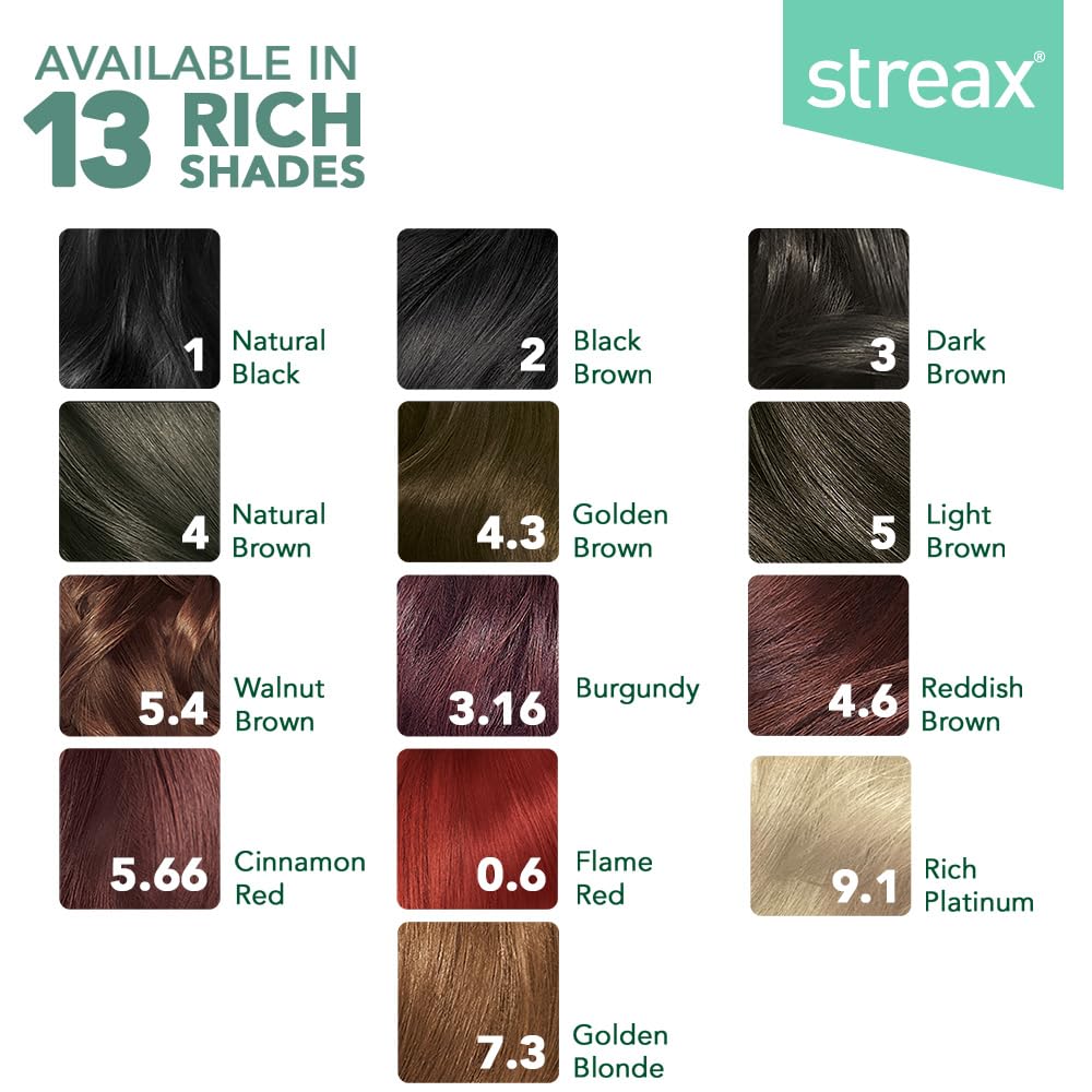 Streax Permanent Hair Color Cream - 100% Gray Coverage with Argan & Walnut Oil - Long Lasting Natural Black Hair Dye for Women (120ml) - Perfect for At-Home Salon Quality Color & Touch-Ups
