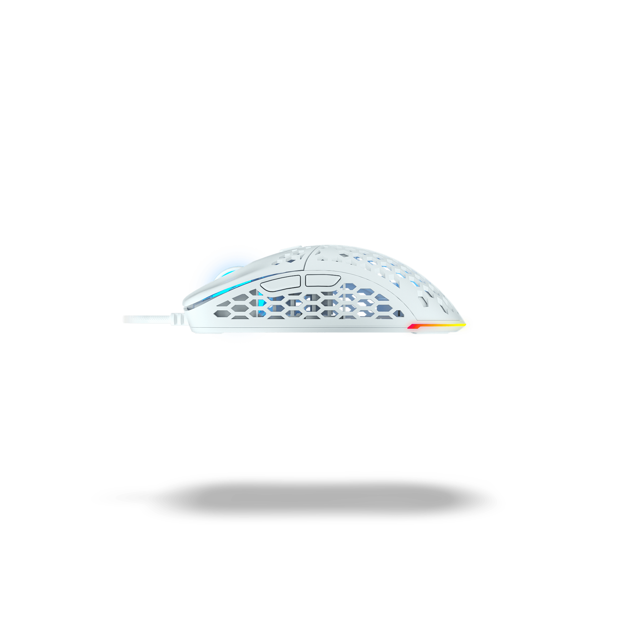 Ghost M1 UltraLight Gaming Mouse - White | Wired RGB Ergonomic Mouse for PC, Mac, Laptop - Perfect for FPS, MOBA, eSports & Office Work