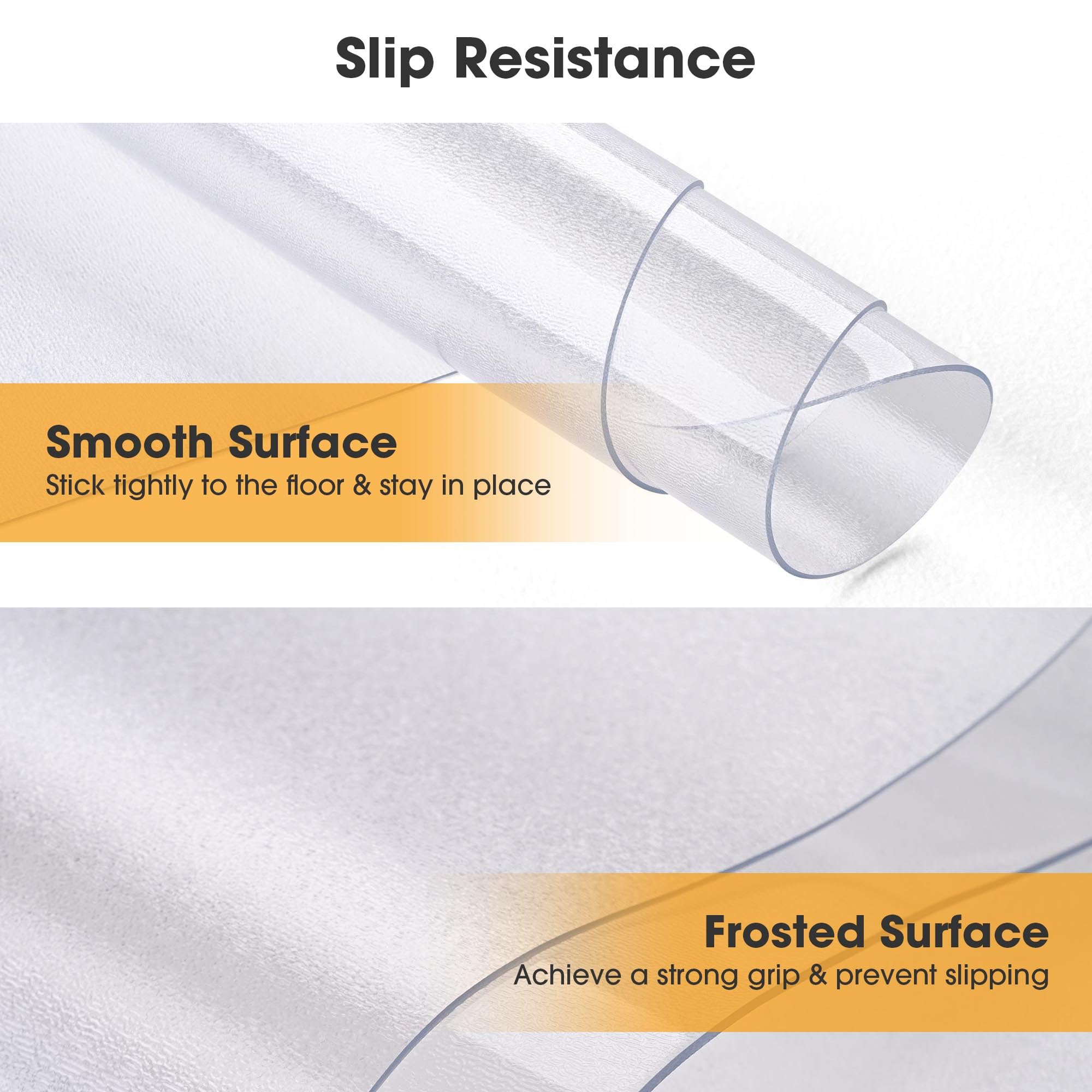 Yescom 8 Pack Clear PVC Office Chair Mat for Hardwood Floors - 60