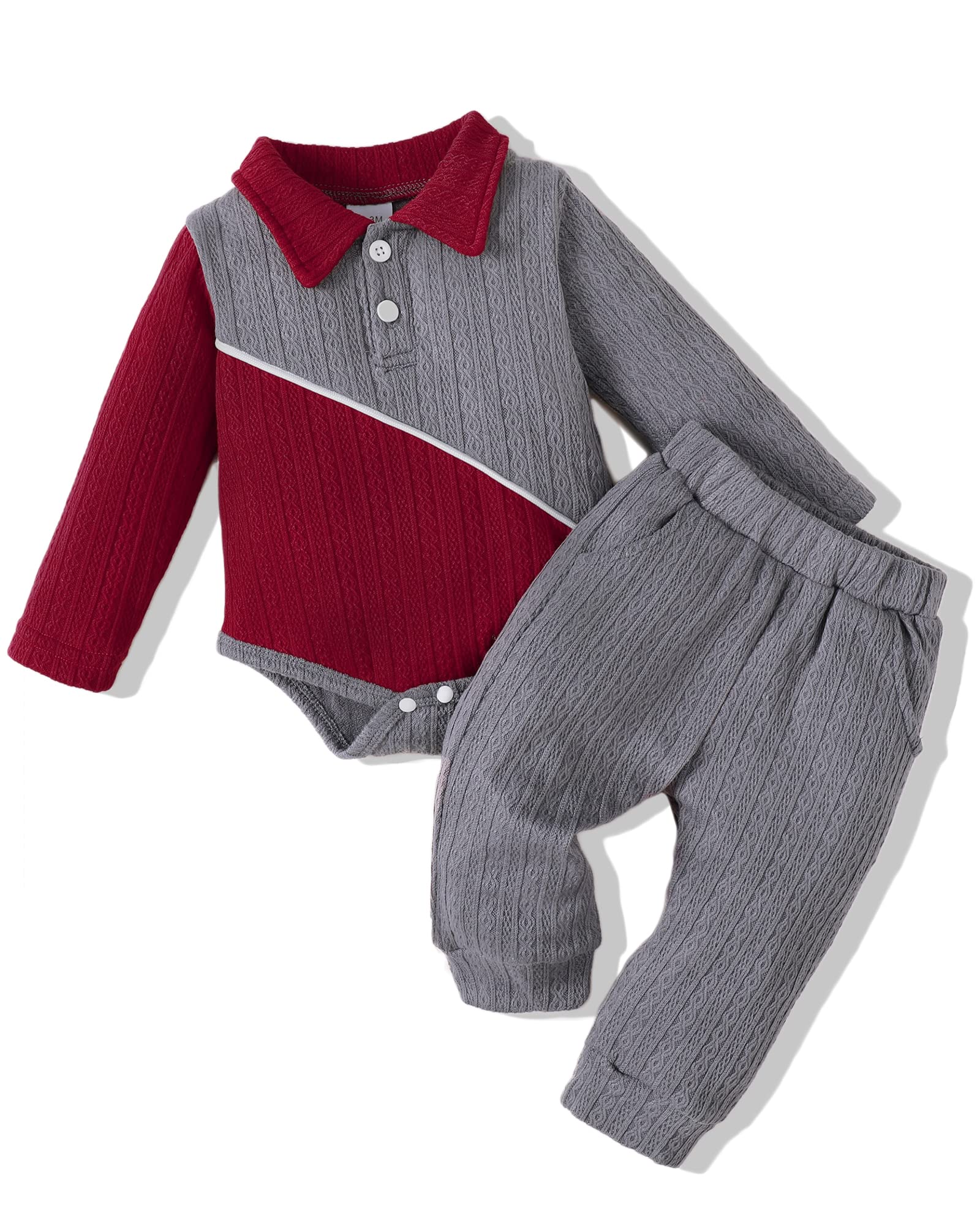 NZRVAWS Baby Boy Clothes Set - Cute Letter Print Romper with Long Pants & Hat (3PC) | Newborn Infant Toddler Outfit for 0-24 Months | Perfect for Daily Wear, Photo Shoots & Special Occasions
