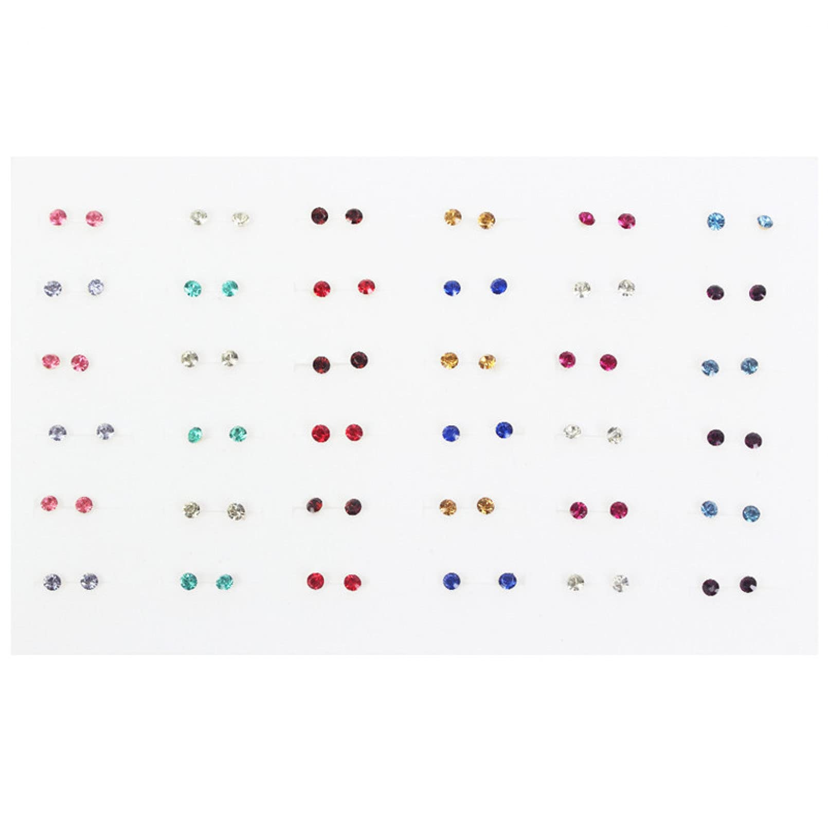 Silver Stud Earrings for Women - 36 & 100 Pairs Set with Rhinestone Crystals | Round Small Earrings for Girls & Women | Perfect Birthday Jewelry Gift for Girlfriend, Wife, Sister, Daughter & Mother | Great for Parties, Weddings & Everyday Wear