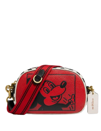 Coach Disney Mickey Mouse X Keith Haring Badge Camera Crossbody Bag - Stylish Mini Shoulder Purse for Women, Trendy Disney Collection Accessory - Perfect for Daily Use, Travel & Disney Theme Outfits