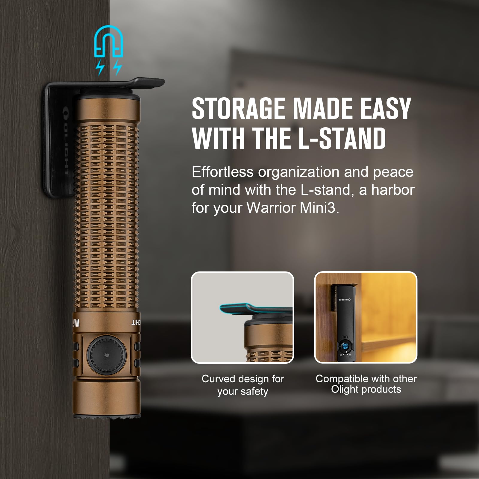 Olight Warrior Mini3 Tactical Flashlight 1750 Lumens - Compact Rechargeable EDC Light with MCC3 Charger & Upgraded Tail Cap | Perfect for Outdoor Adventures, Emergency Preparedness, Security Work, Camping & Hiking Gear (Desert Tan)
