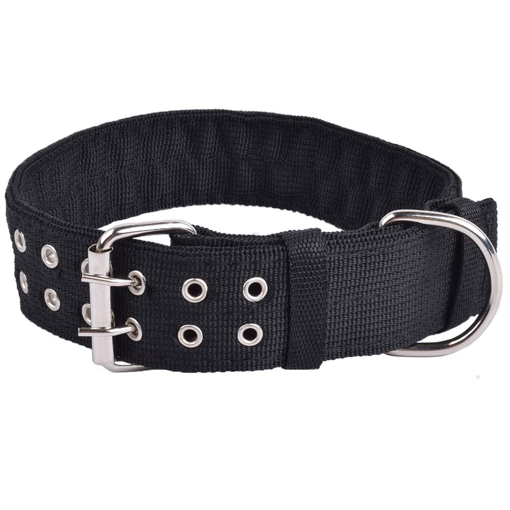 Military Adjustable Dog Collar - 1.5 Inch Wide Heavy Duty Nylon Tactical Collar with D Ring & Buckle for Large Dogs - Perfect for Training, Hiking, and Outdoor Adventures