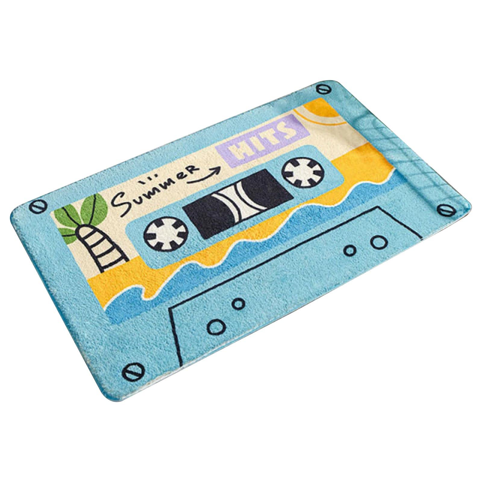 Funny Retro Cassette Runner Rug - Non-Slip Floor Mat for Entrance, Living Room & Bathroom - Creative 16x24 Inch Doormat - Perfect for Home Decor, Vintage Music Lovers & Gift Ideas