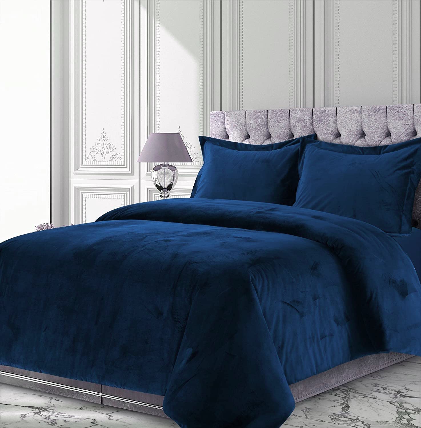 Luxury Crinkle Crushed 600 GSM Navy Blue 98