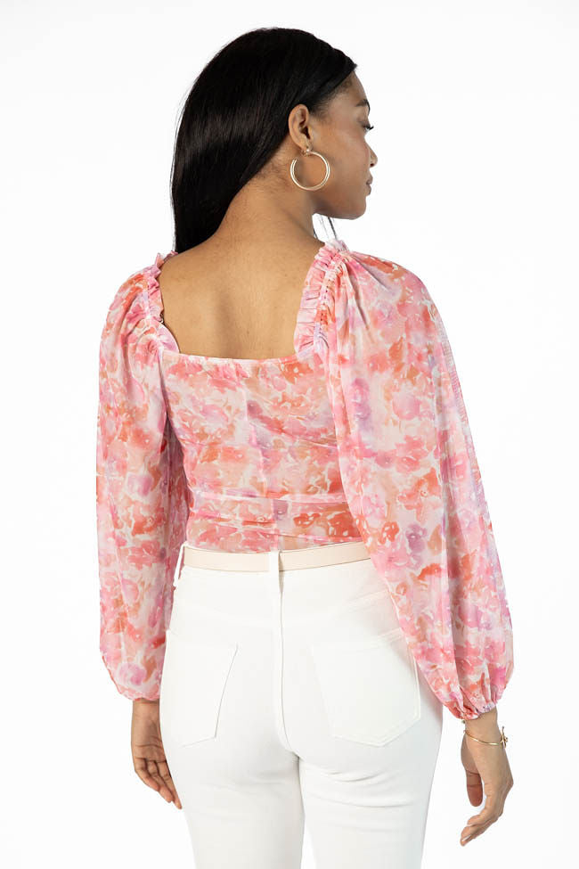 Show Me The Way Pink Multi Ruched Balloon Sleeve Floral Bodysuit - Women's Fashion Bodycon Outfit for Party, Date Night & Special Occasions