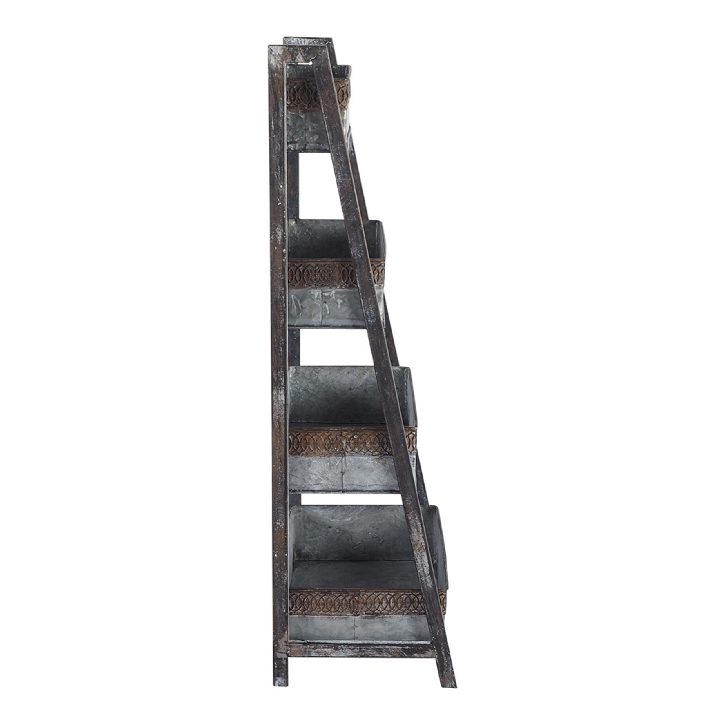 4 Tier Plant Stand 93x38x27cm - Sturdy Indoor/Outdoor Flower Pot Holder Shelf for Balcony, Garden, Patio - Perfect for Displaying Potted Plants, Herbs & Succulents