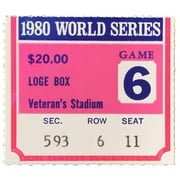 1980 World Series Game 6 Loge Box Ticket Stub - Phillies vs Royals Authentic Collectible - Perfect for Sports Memorabilia Display & Baseball Fan Gifts