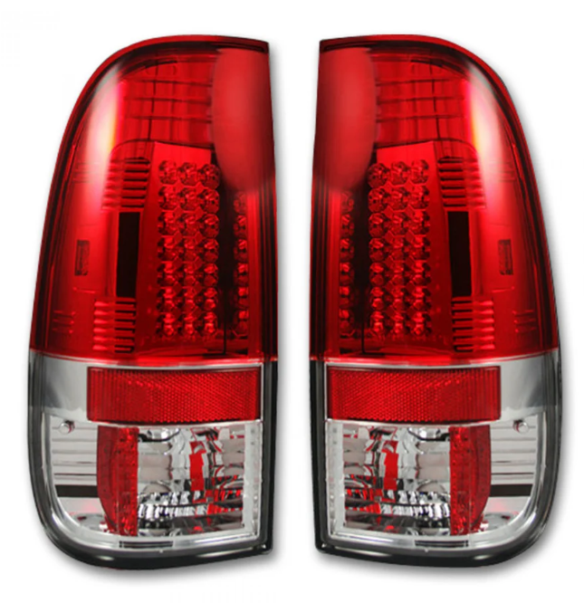 Ford F150 1997-2003 LED Tail Lights - Red Lens Replacement for Improved Visibility & Style - Perfect for Night Driving & Custom Truck Upgrades