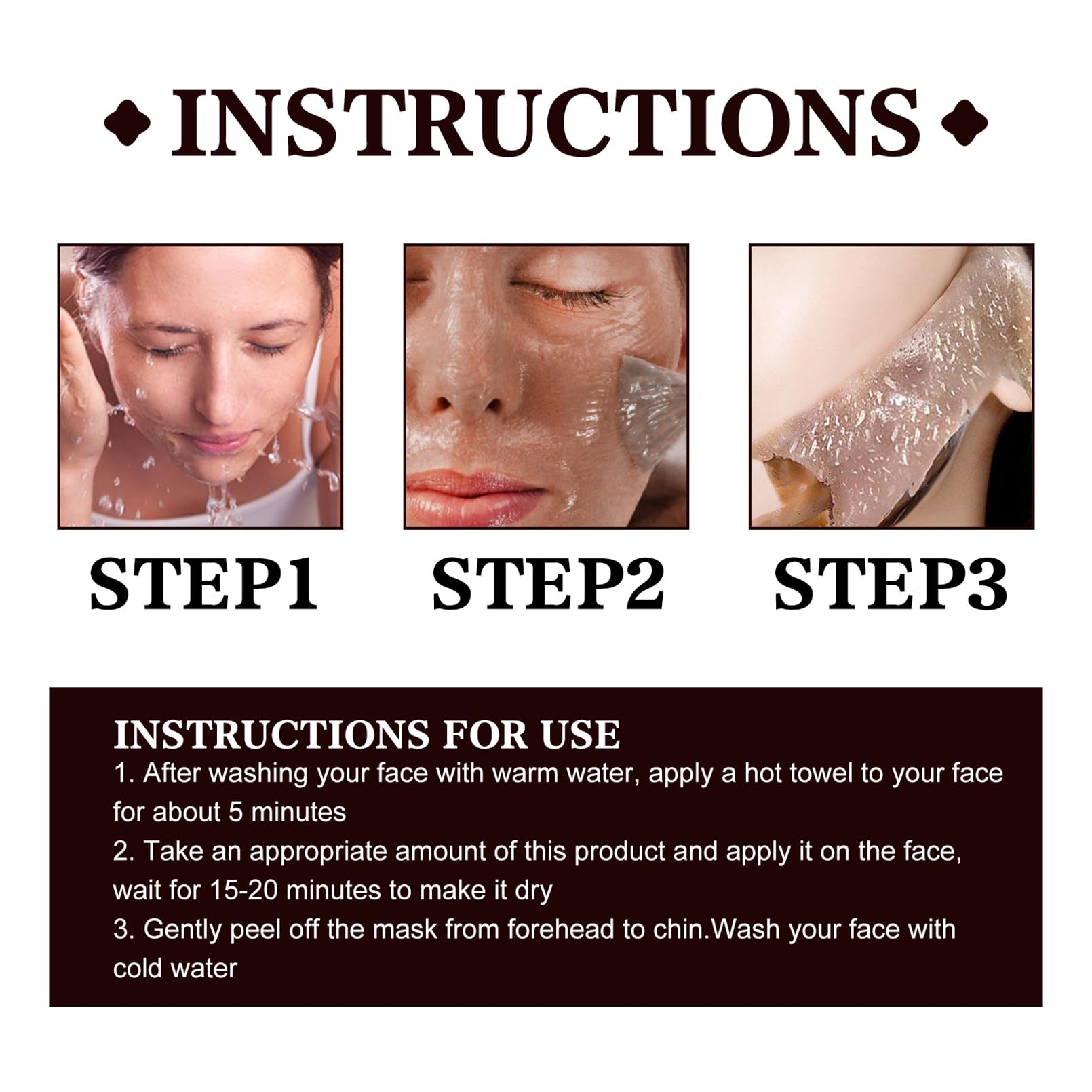Lisade Black Tea Peel Off Face Mask - Black Tea Extract Skincare, Deep Cleansing & Firming for Blackhead Removal - Perfect for Detox & Glowing Skin at Home Spa