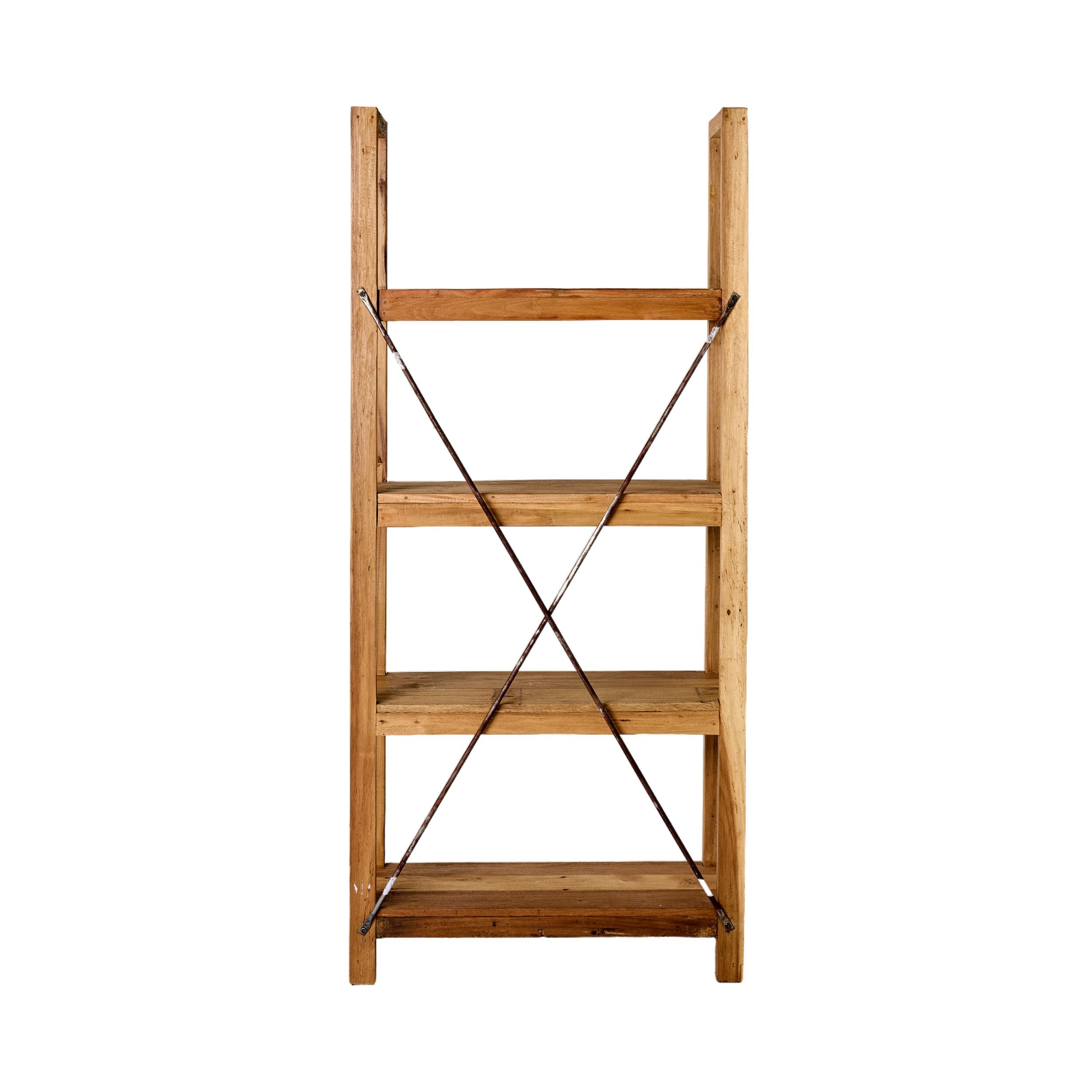 Reclaimed Wood Barndo Bookcase - 90 x 200 x 39cm Rustic Bookshelf for Living Room, Home Office & Farmhouse Decor