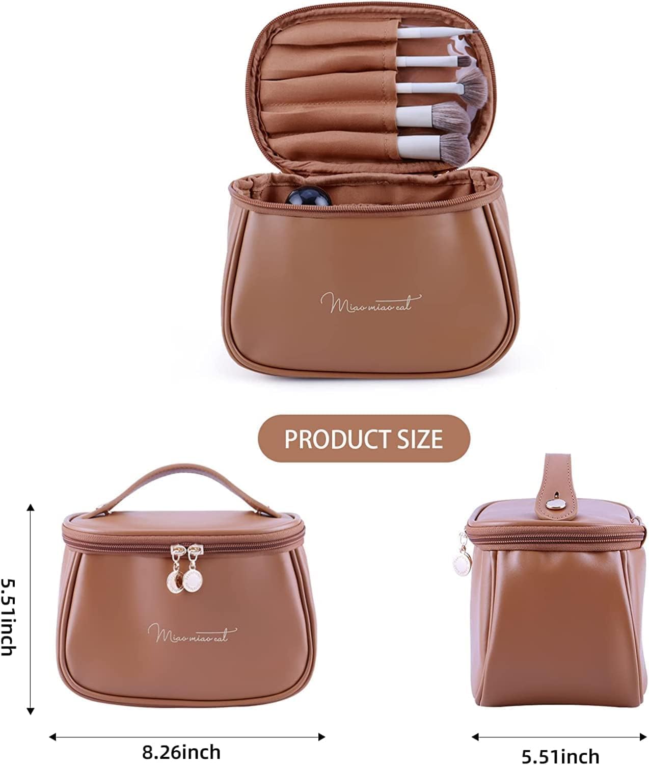 Bloriza Waterproof Travel Makeup Bag with Handle - Large Capacity Cosmetic Organizer for Makeup Brushes, Lipstick, Perfume & Toiletries | Portable Toiletry Storage | Perfect for Travel, Gym & Daily Use | Pink