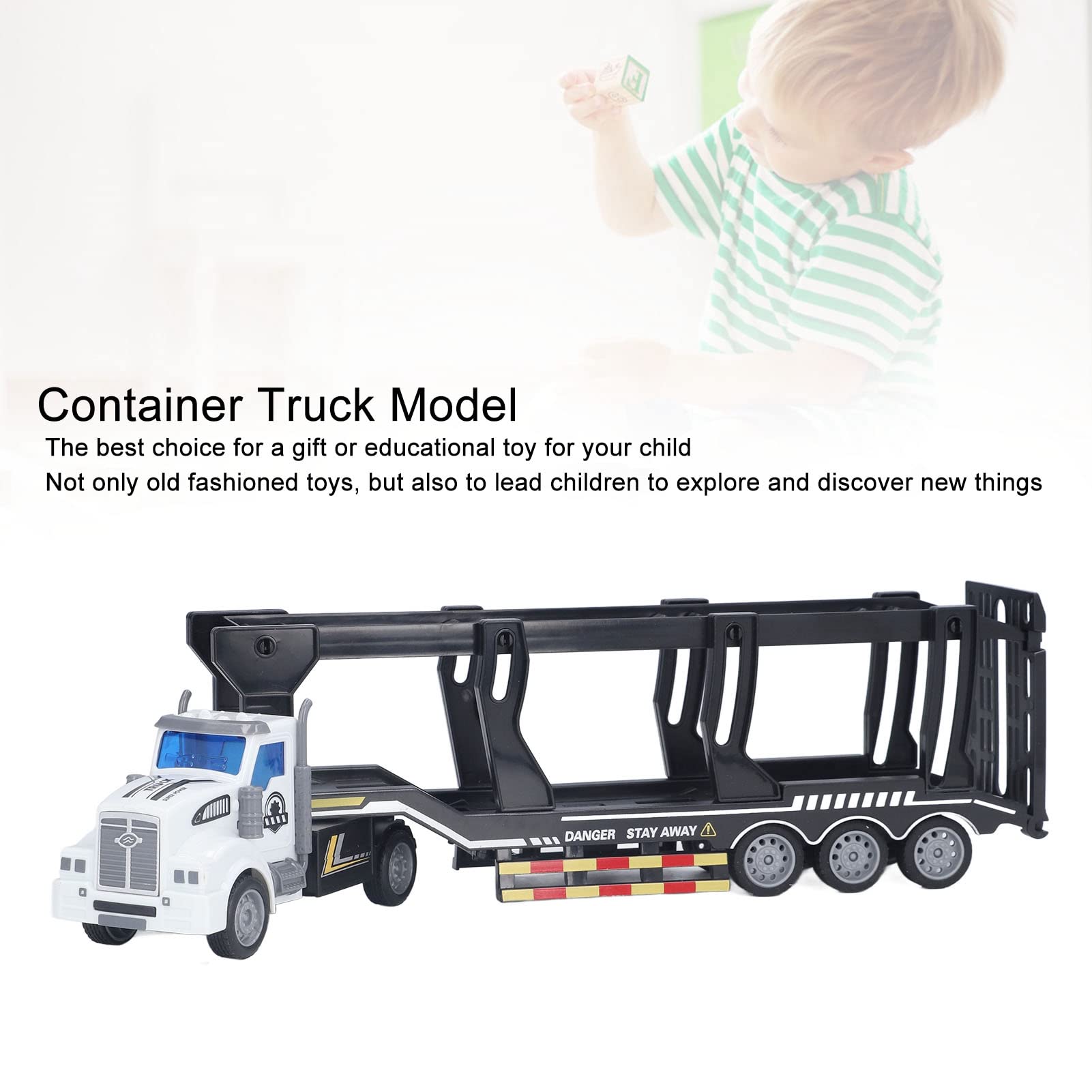1:48 Scale Durable Container Truck Toy with Open Tailgate - Realistic Model for Kids 3+ Years Old - Perfect for Outdoor Play, Collecting & Gift Giving