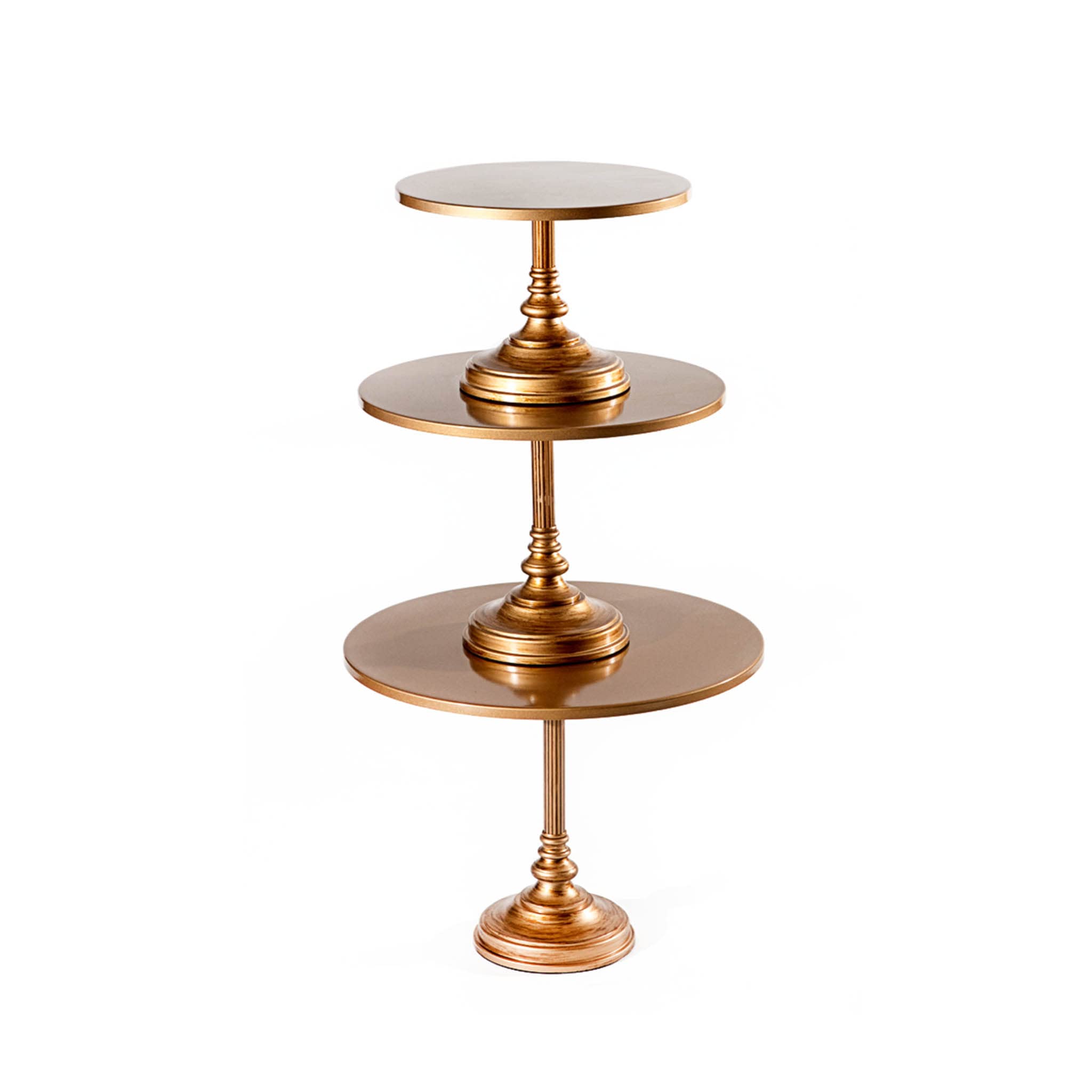 Opulent Treasures Simply Cakes - Set of 3 Elegant Bronze Gold Cake Stands for Wedding, Birthday Party & Dessert Display | Durable & Stylish Serving Plates for Home Baking & Special Occasions