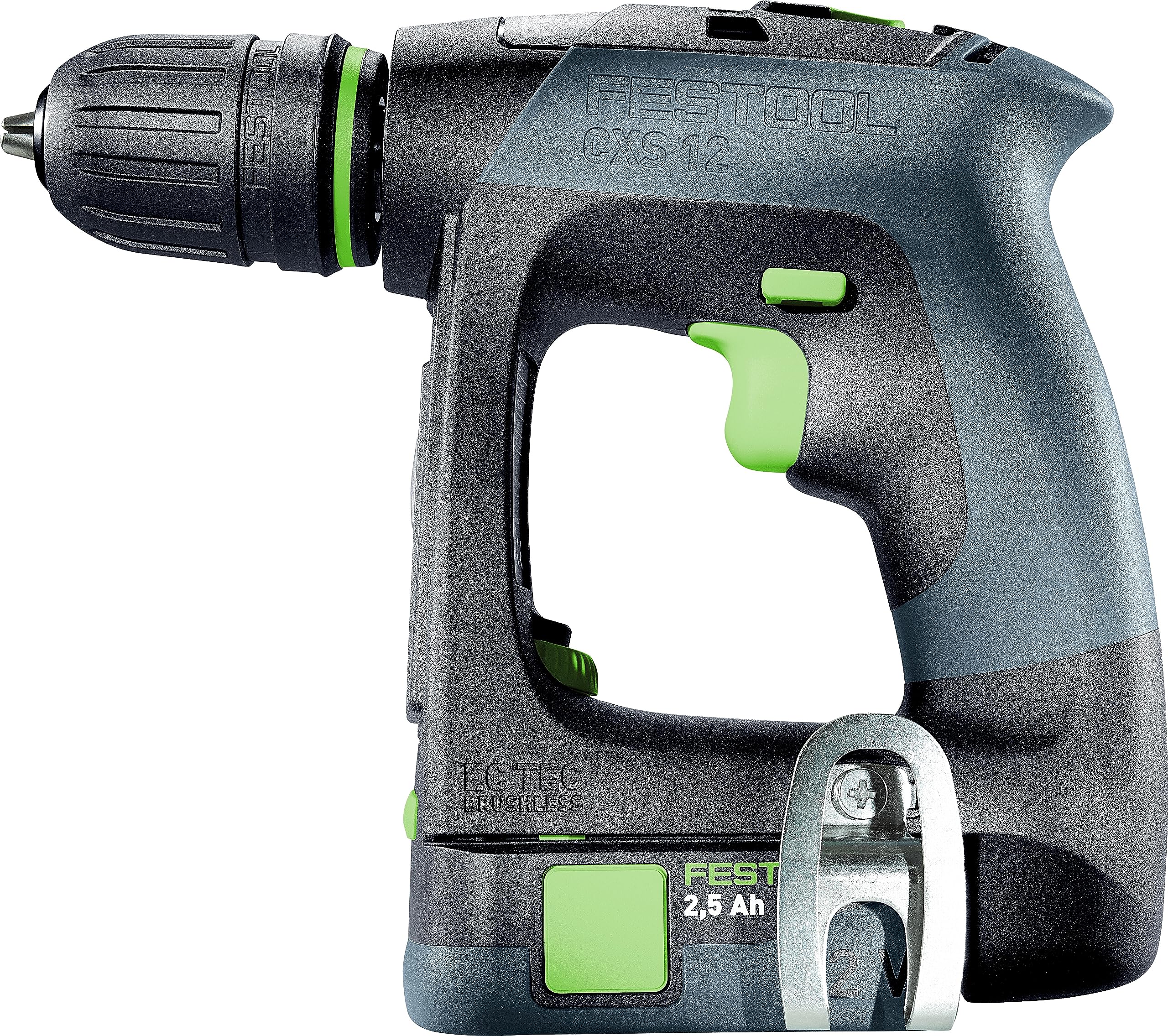 Festool 576868 CXS 12V Cordless Drill - 2.5Ah Battery, Compact & Powerful for Woodworking and DIY Projects | Perfect for Cabinetry, Furniture Making, and Home Repairs