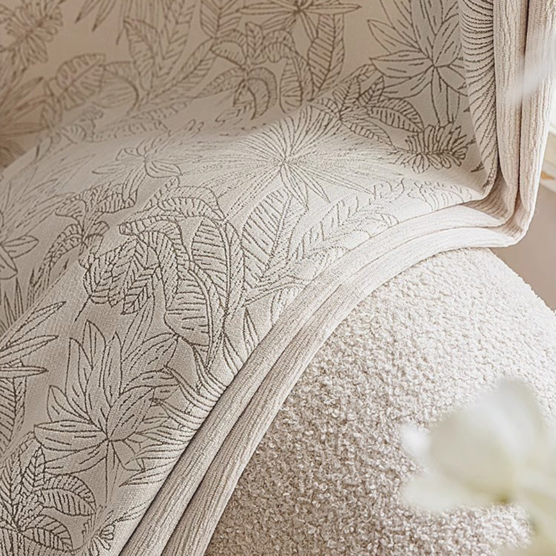 French Style Viola Chenille Patchwork Blackout Curtains - Custom Window Treatments for Living Room, Bedroom & Nursery