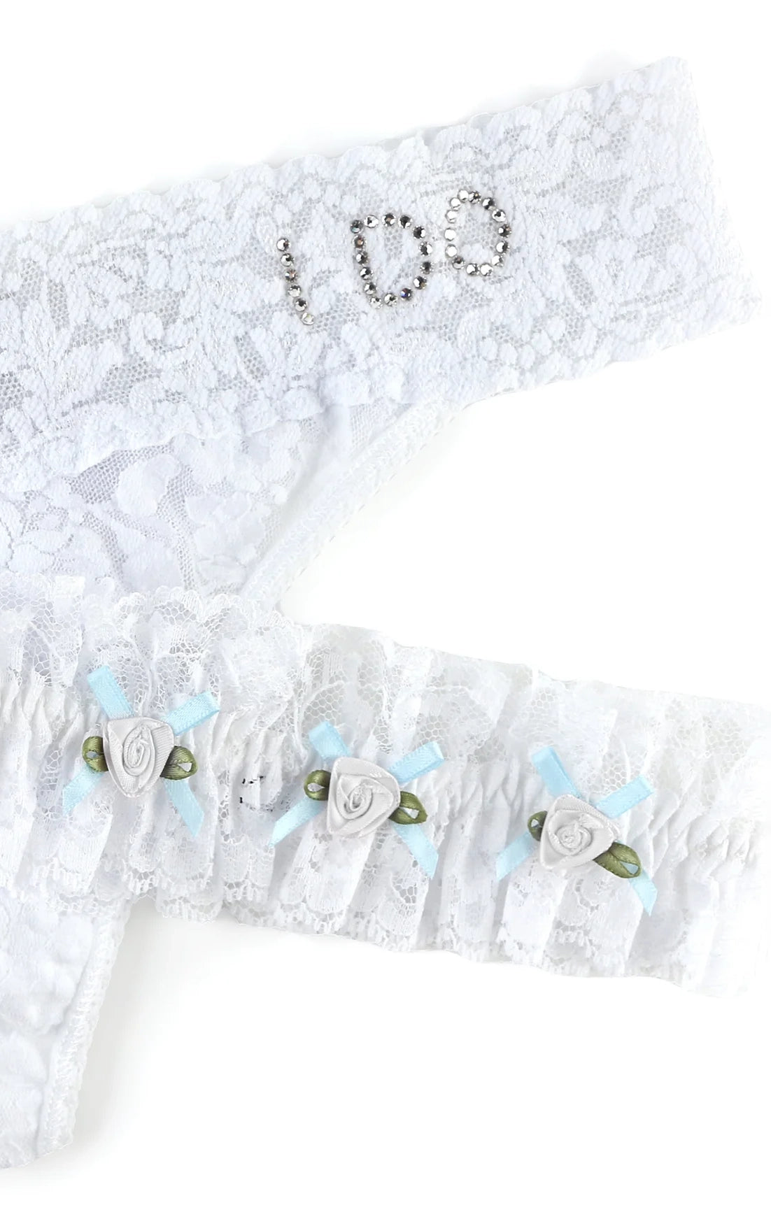 Hanky Panky I Do Original Rise Thong & Garter Box Set - White Bridal Lingerie for Wedding Night & Honeymoon