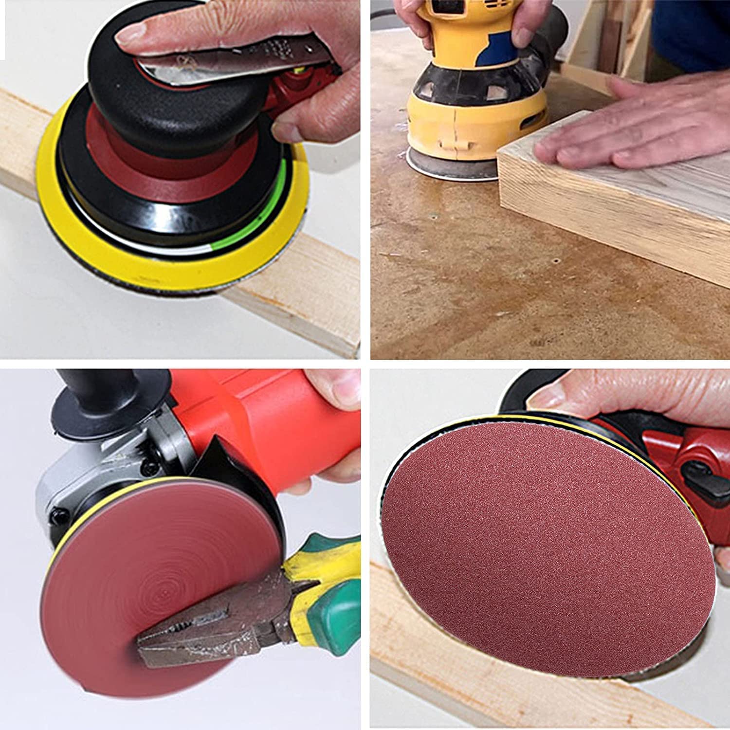 **Auniwaig 12 Inch 100/180 Grit Sanding Discs - PSA Backing, No-Hole, Aluminum Oxide, 5-Pack - Perfect for Metal, Wood, Plastic, Leather & Rubber - Ideal for Orbital Sanders & DIY Projects**