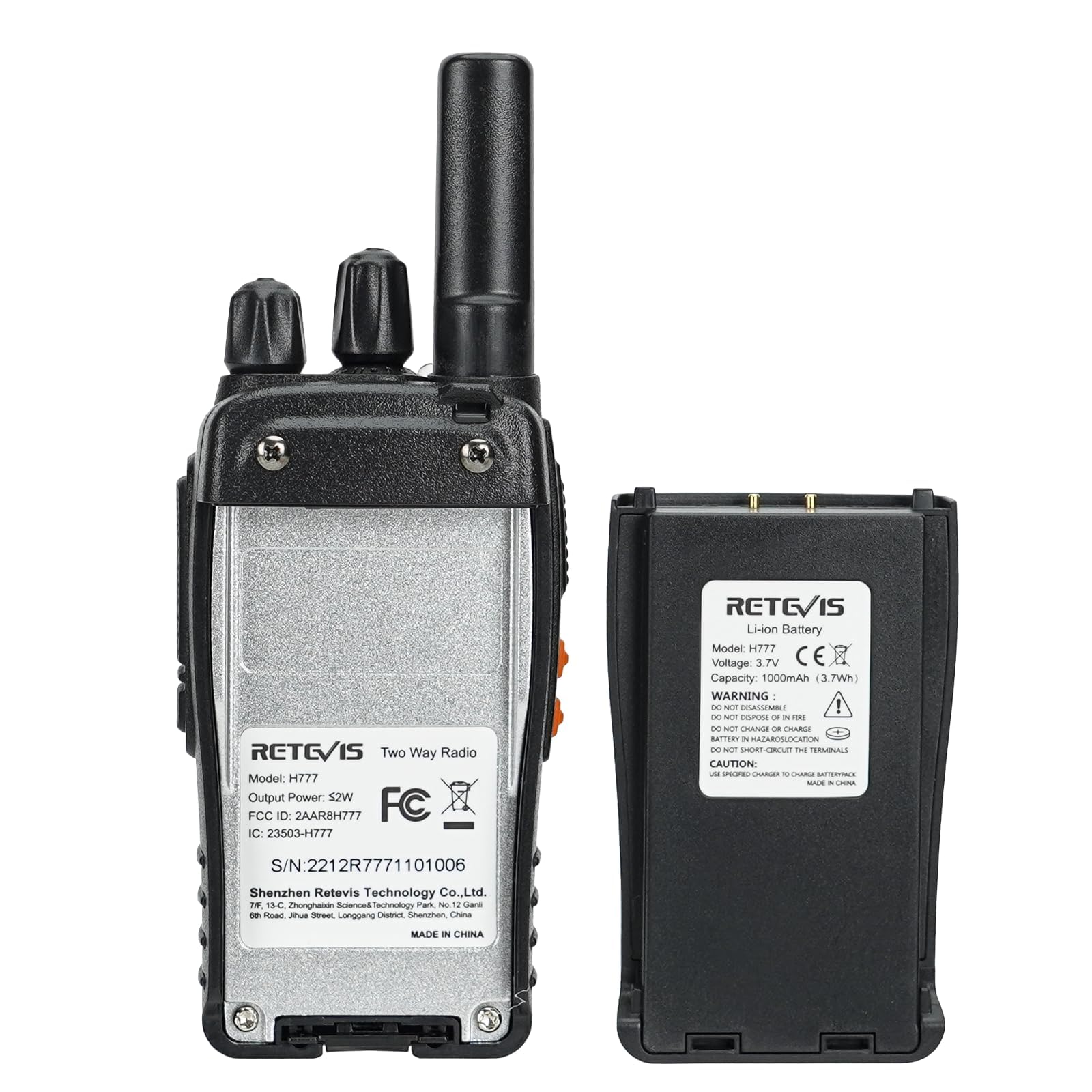 Retevis H777 Long Range Walkie Talkies - 5 Pack Rechargeable Two Way Radios with Separate Charging Dock & Built-in Flashlight | FRS Durable Communication for Construction Sites, Factories, Warehouses, Outdoor Adventures & Emergency Preparedness