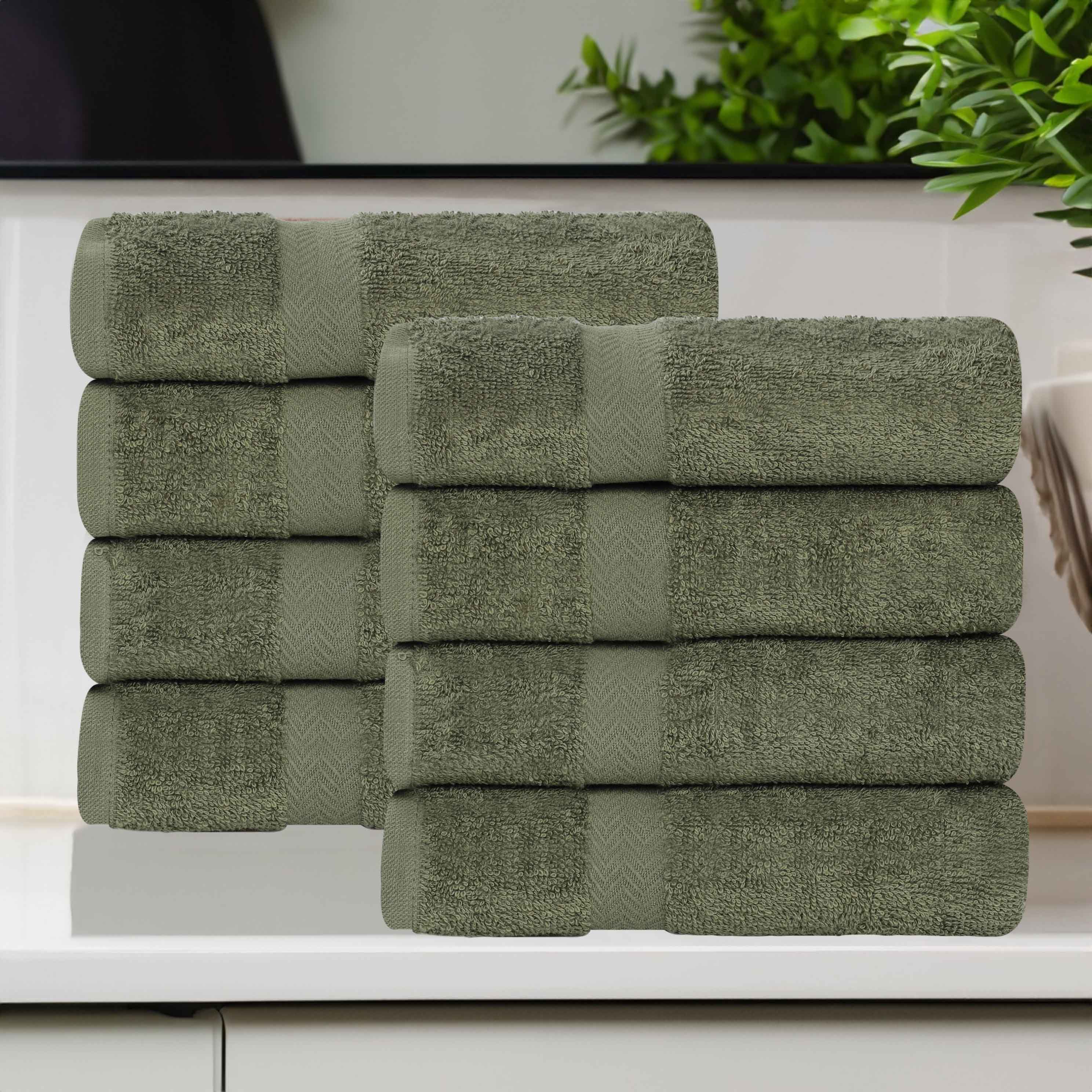 Franklin 100% Cotton Eco-Friendly 8-Piece Hand Towel Set | Soft Absorbent Bath & Kitchen Towels for Home, Gym & Travel