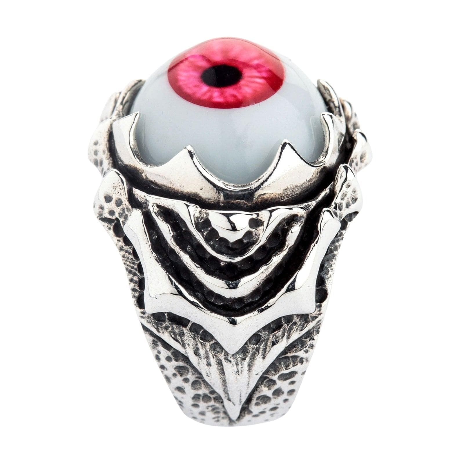 Red Evil Eyeball Sterling Silver Ring for Women - Gothic Jewelry, Unique Statement Piece for Halloween, Cosplay & Witchy Fashion