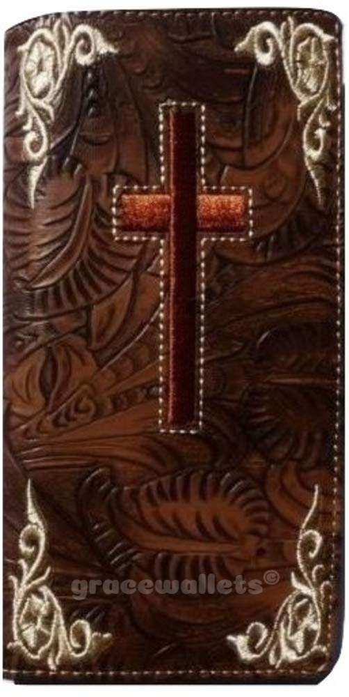 Texas Western Bifold Leather Wallet for Men - Genuine Brown Cross W058 - Perfect for Everyday Carry & Gift Giving