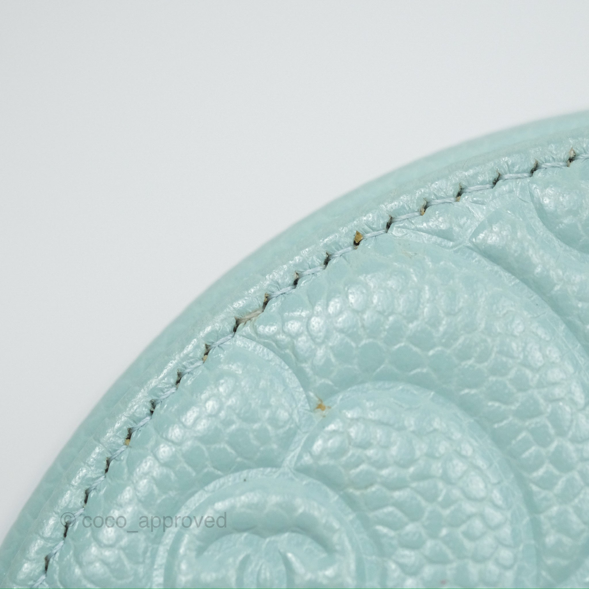 Chanel Camellia Embossed Round Clutch With Chain - Tiffany Blue Caviar Leather Crossbody Bag for Women | Perfect for Evening Parties, Weddings & Special Occasions