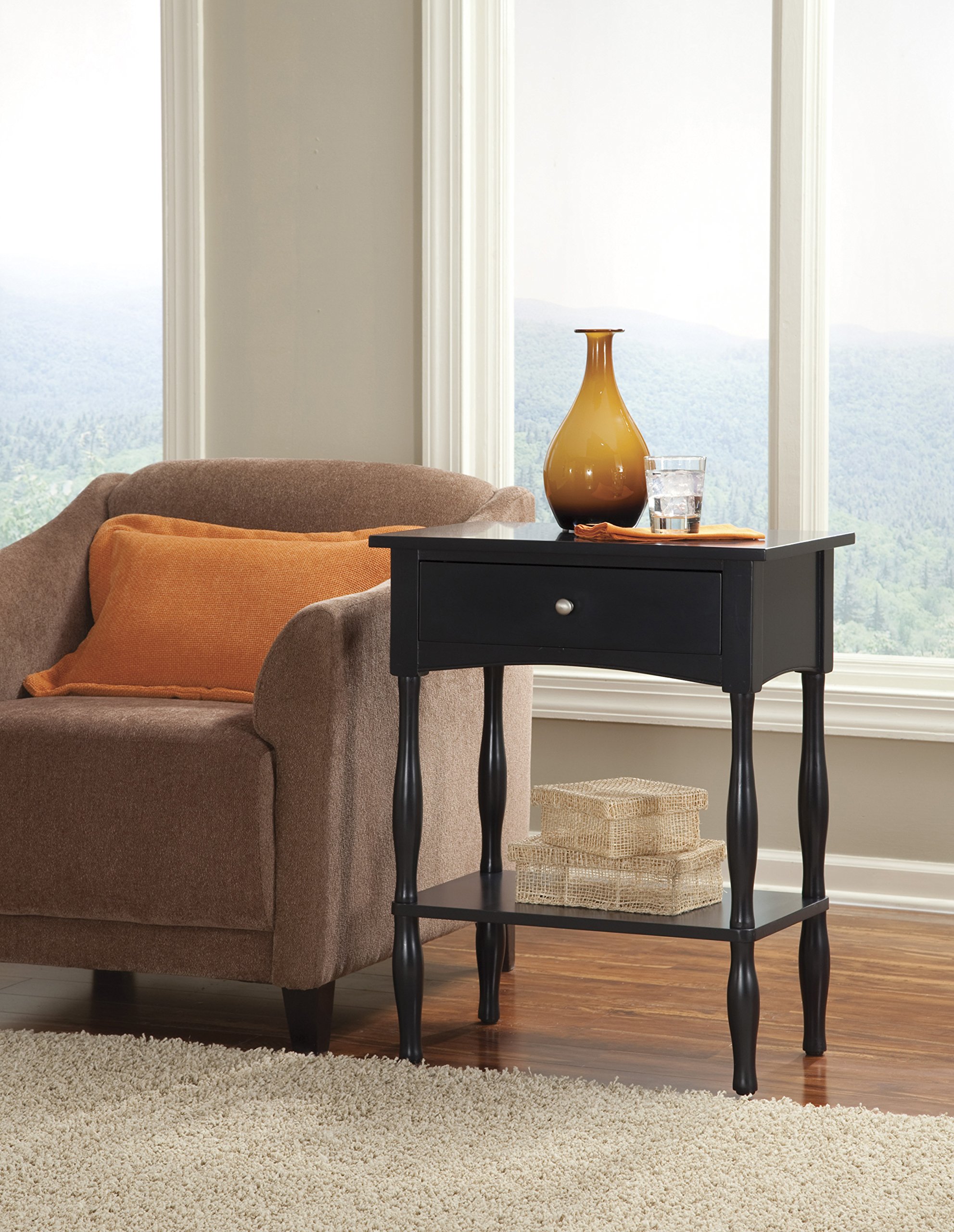 Alaterre Shaker Cottage End Table with Drawer & Shelf - Charcoal Gray | Perfect for Living Room, Bedroom & Small Spaces