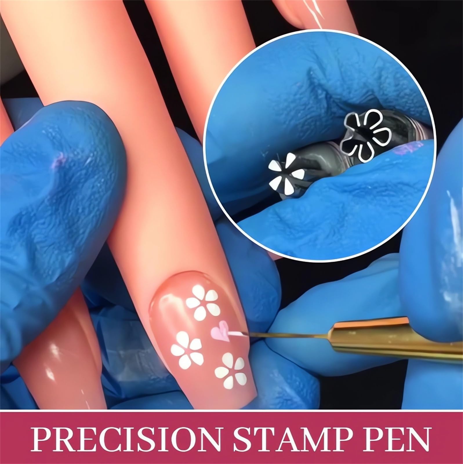 Professional Nail Art Stamp Pen Kit - 6PCS DIY Gel Nail Paint Stamper, Dotting Tools & Stencil Brushes for French Tips & Manicure Decorations | Perfect for Home Salon, Nail Parties & Professional Nail Artists