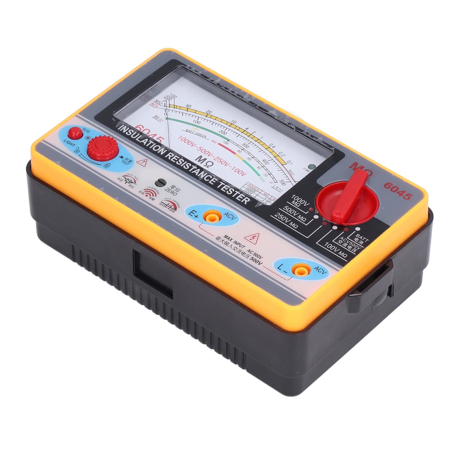 High Accuracy 1000V Insulation Resistance Tester (5MΩ-2000MΩ) - Portable Digital Megohmmeter with Battery, Bracket, Test Leads & Carrying Case - Ideal for Electricians, HVAC Technicians & Industrial Maintenance