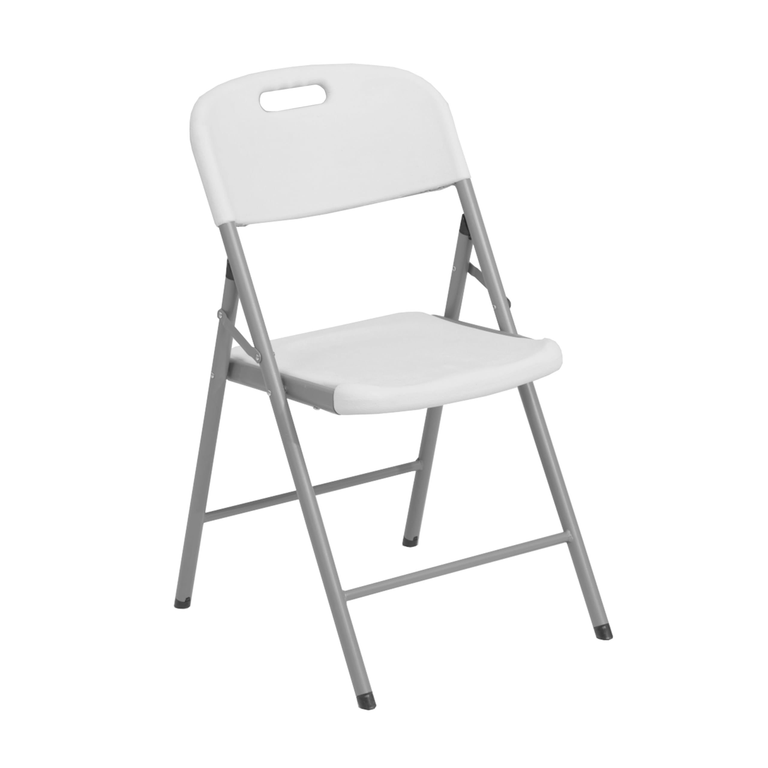 Premium Comfort Granite White Folding Chairs - Ergonomic & Durable Stackable Chairs for Home, Office, Wedding, Party, Camping - Set of 4 Indoor Outdoor Use